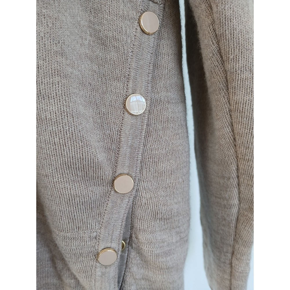 J. Mclaughlin Womens Merino Wool Button SnapDetail Sweater Top Brown Size Medium - Picture 2 of 8